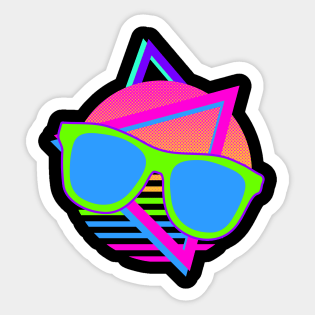 80s Synthwave Shirt | Sunglasses Geometric Gift Sticker by Gawkclothing